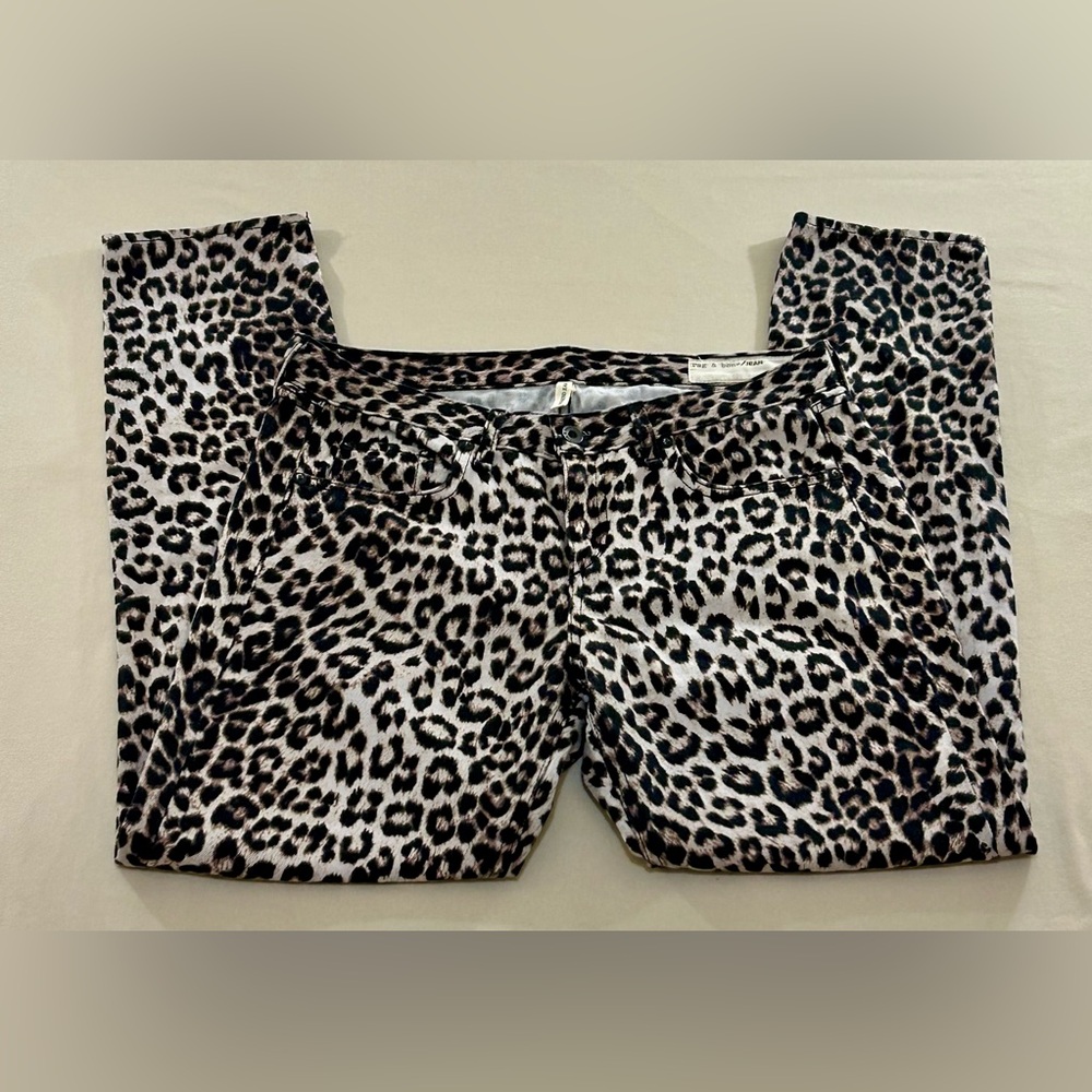 Rag & Bone Boyfriend Snow Leopard Print Womens Pants Size 28